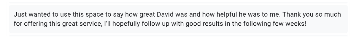LSAT Academy student testimonial about David's tutoring